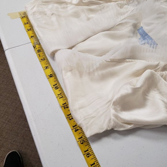 Hill House Womens White Silk Wrap Robe Size XS Beaded Feathers Tulle V-Neck Luxe - Picture 6 of 12